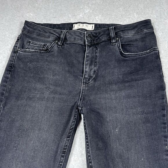 We The Free Womens Size 27 Black Distressed Denim Skinny Ankle Jeans Free People - Picture 2 of 12